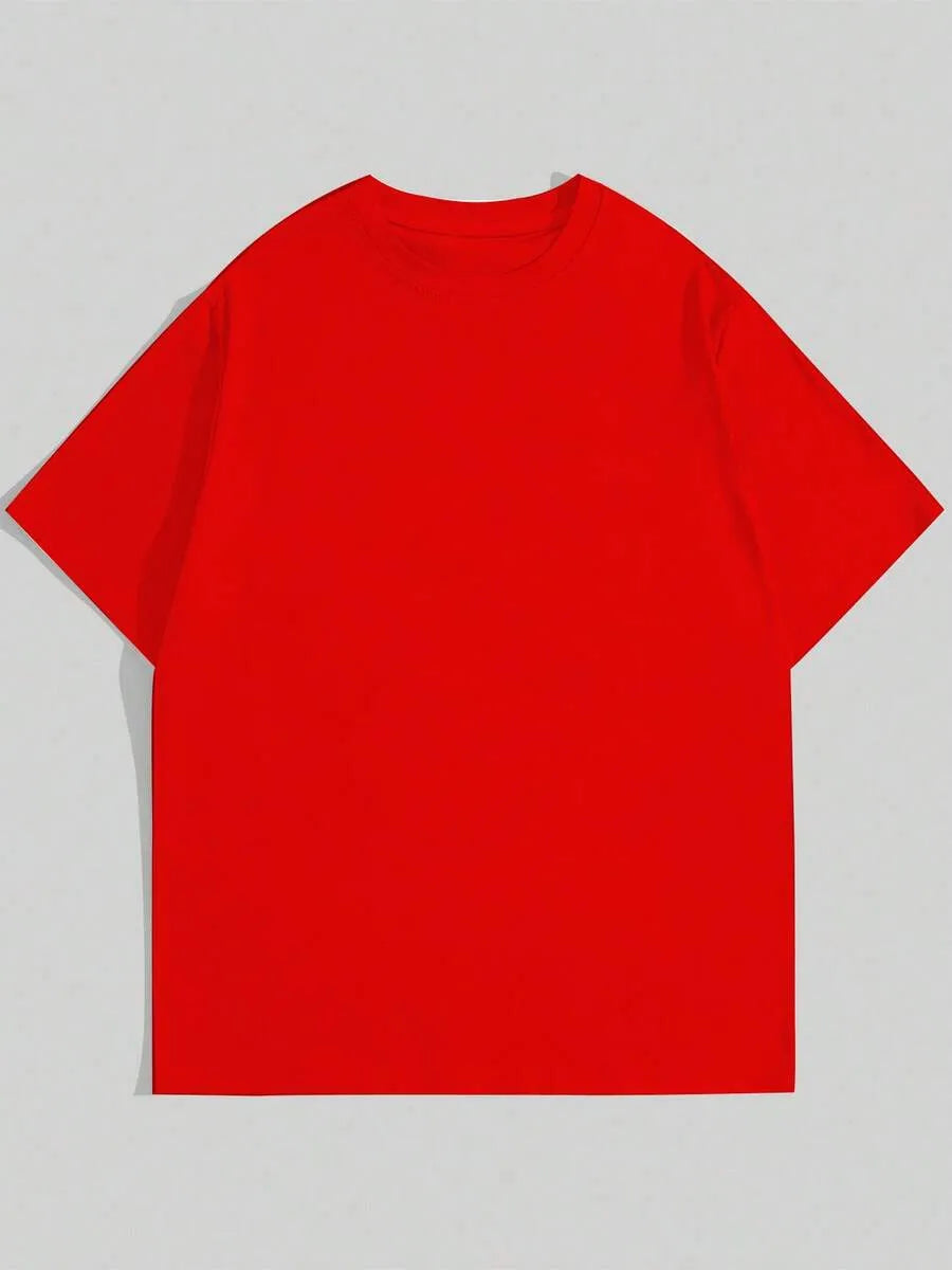 Red Plain Oversized T-Shirt