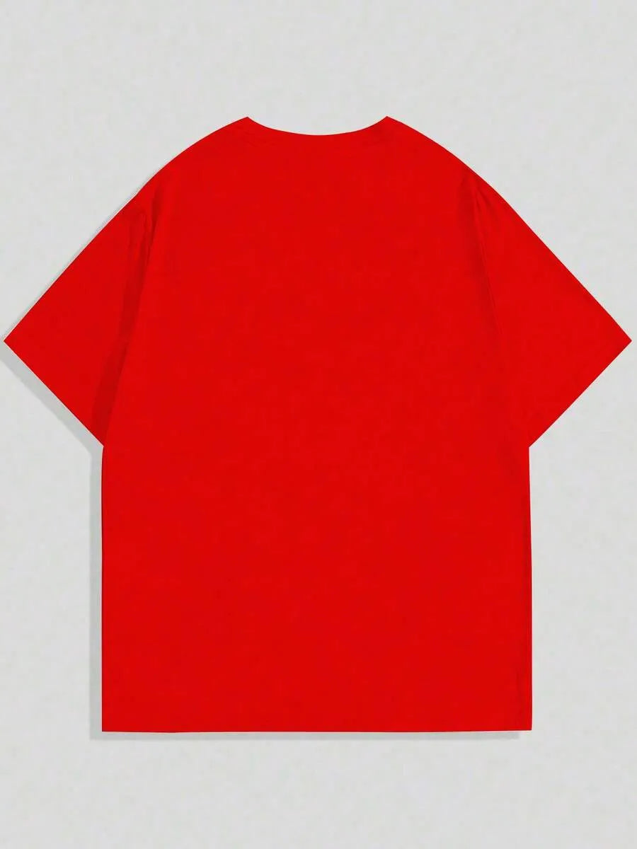 Red Plain Oversized T-Shirt