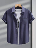 Dark Grey Plain Half Sleeve Shirt