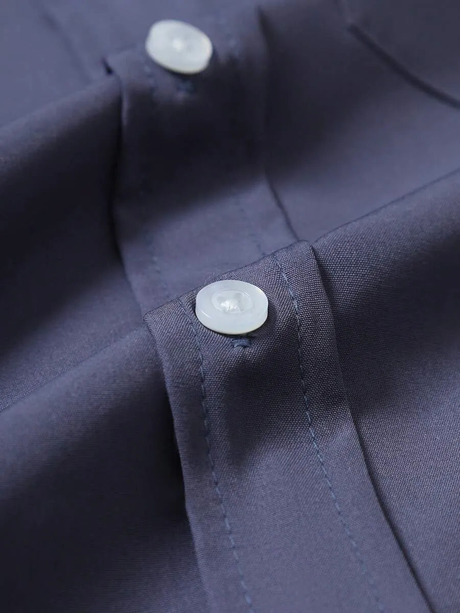 Dark Grey Plain Half Sleeve Shirt