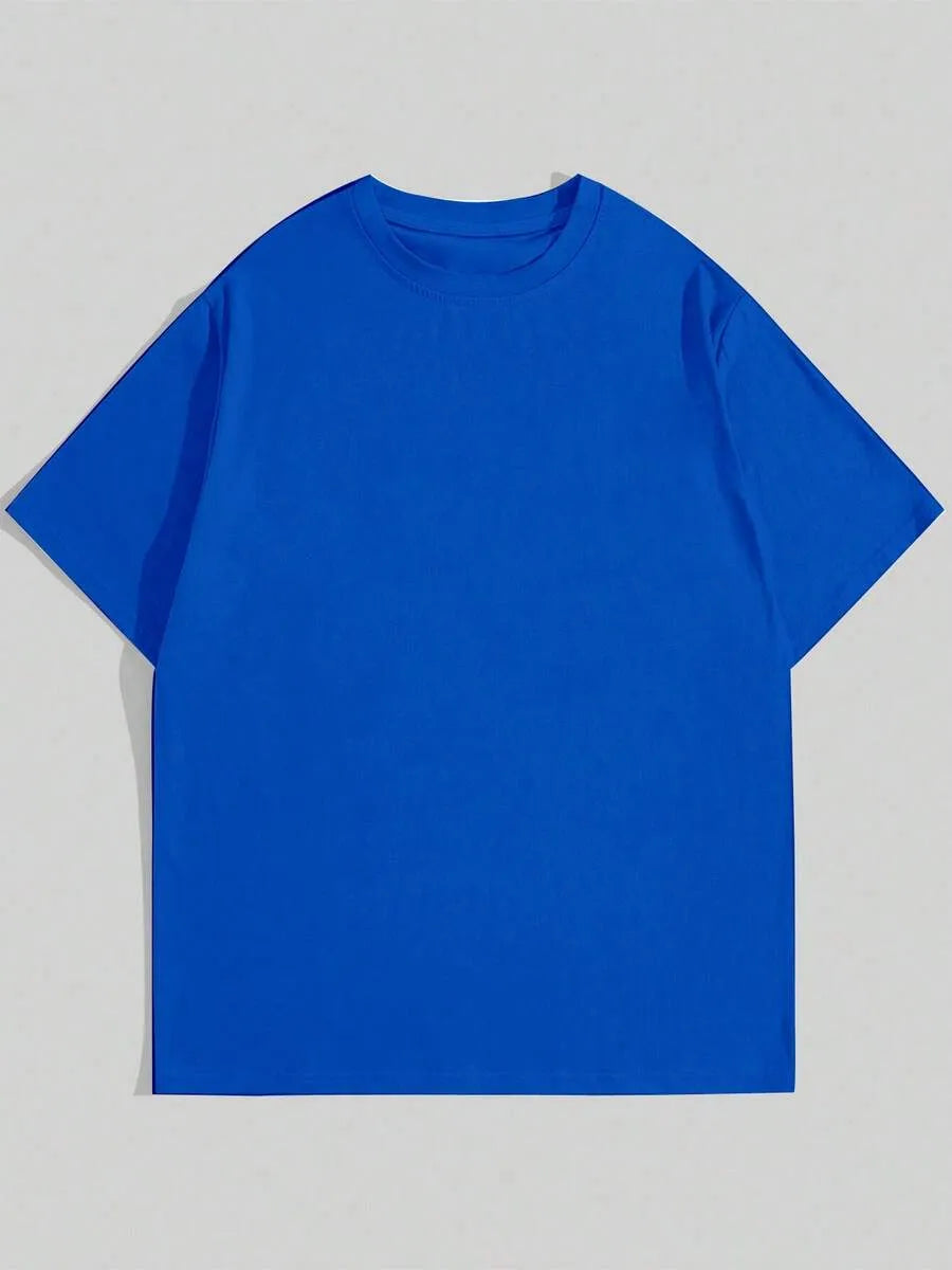 Blue Plain Oversized T-Shirt