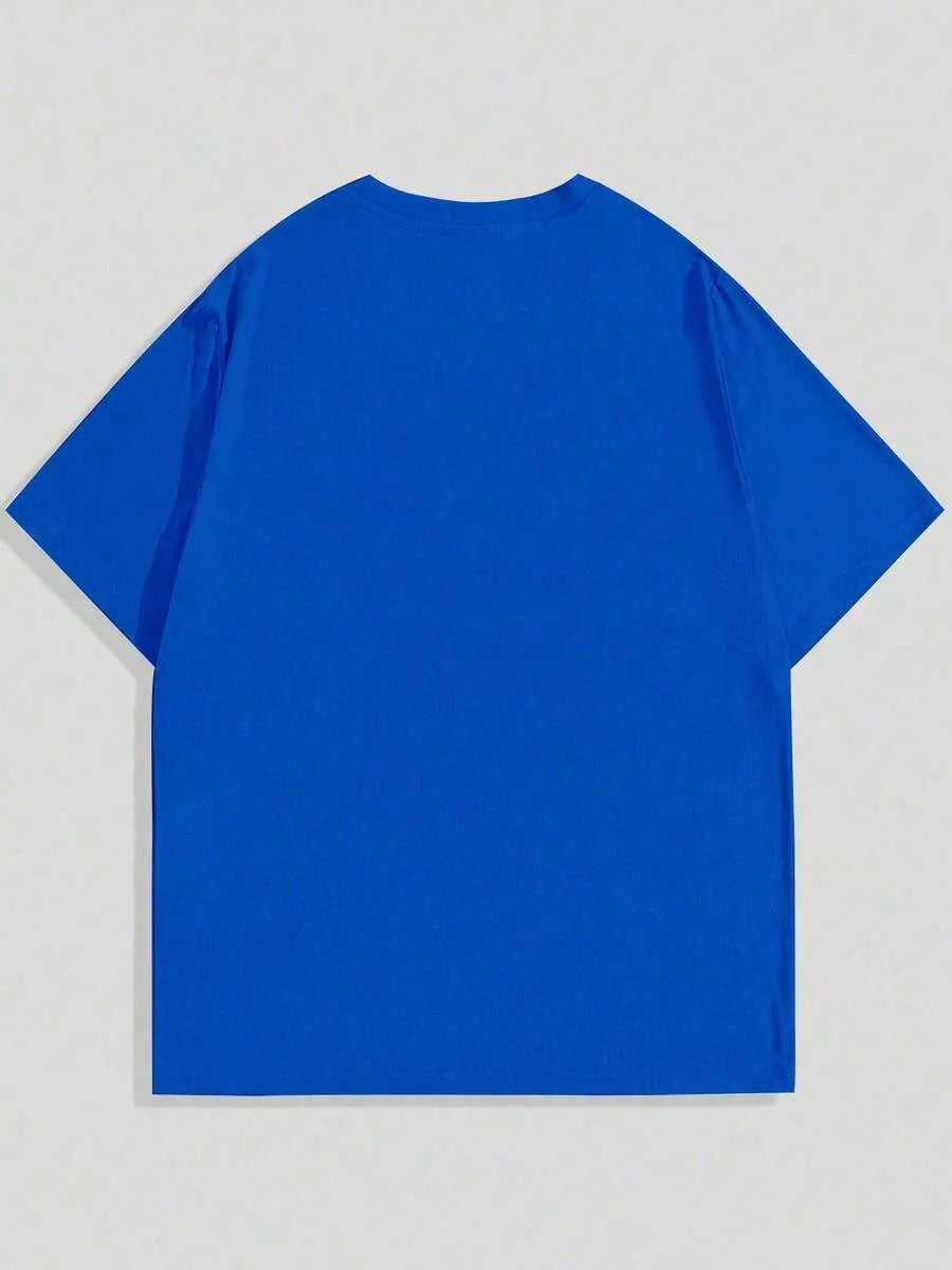 Blue Plain Oversized T-Shirt