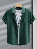 Dark Green Plain Half Sleeve Shirt
