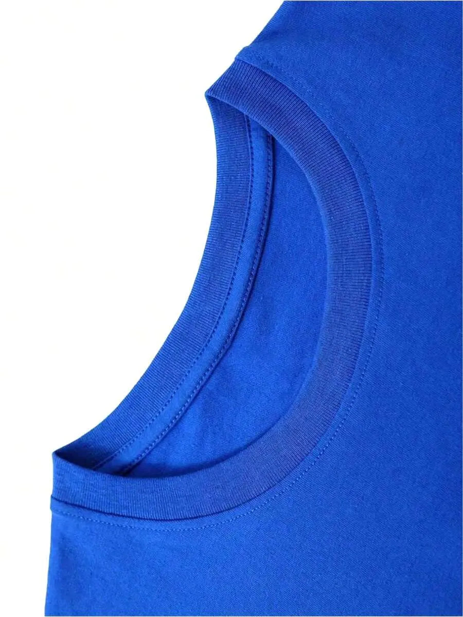 Blue Plain Oversized T-Shirt
