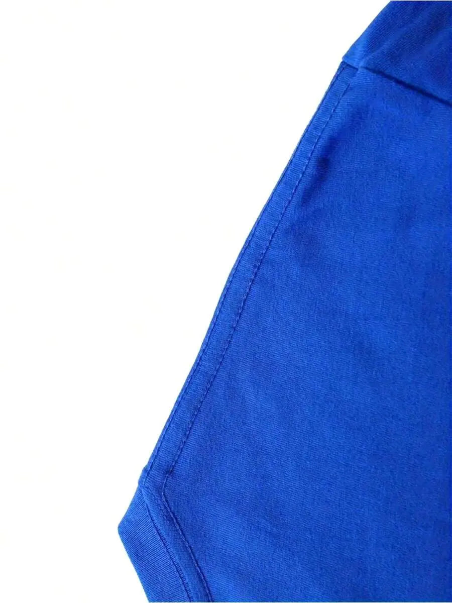 Blue Plain Oversized T-Shirt