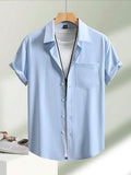 Baby Blue Plain Half Sleeve Shirt