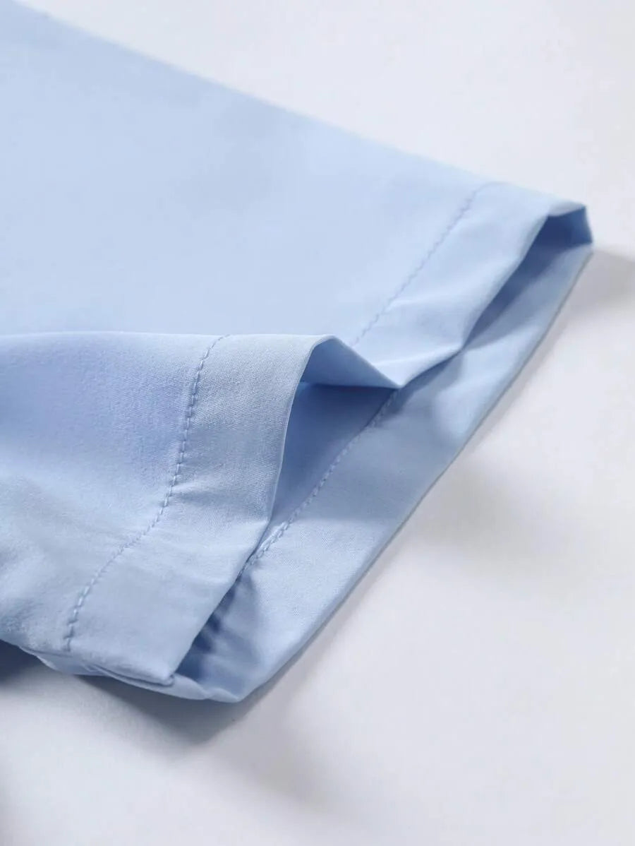 Baby Blue Plain Half Sleeve Shirt