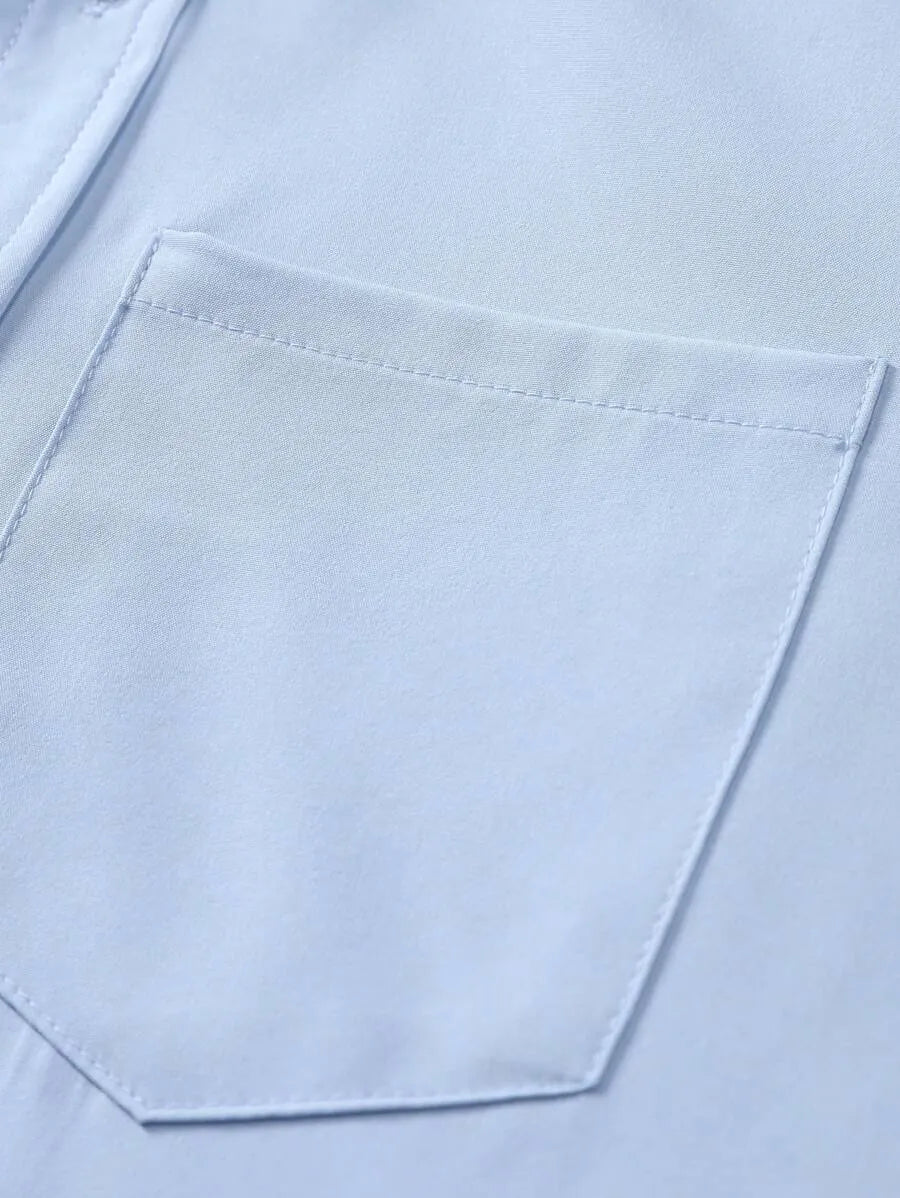 Baby Blue Plain Half Sleeve Shirt