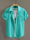 Mint Blue Plain Half Sleeve Shirt