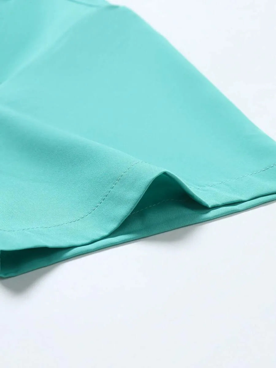 Mint Blue Plain Half Sleeve Shirt