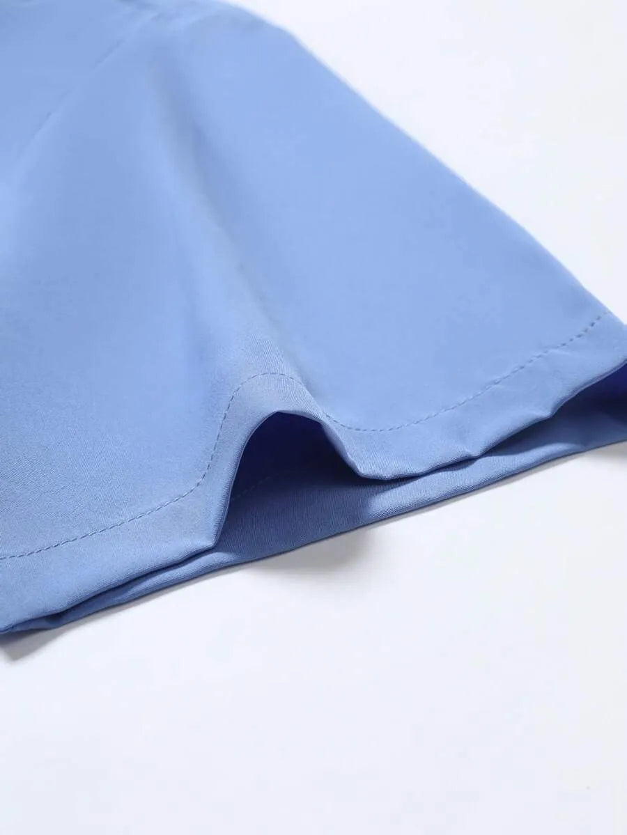 Dark Wash Plain Half Sleeve Shirt