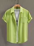 Olive Green Plain Half Sleeve Shirt