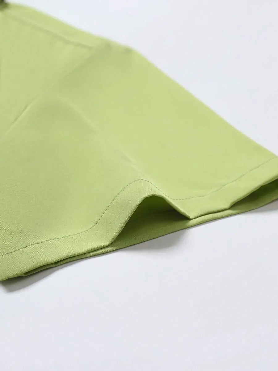 Olive Green Plain Half Sleeve Shirt