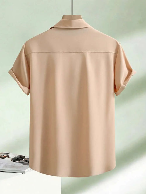 Apricot Plain Half Sleeve Shirt