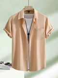 Apricot Plain Half Sleeve Shirt