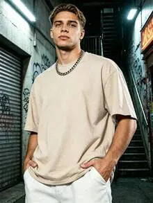Sand Plain Oversized T-Shirt