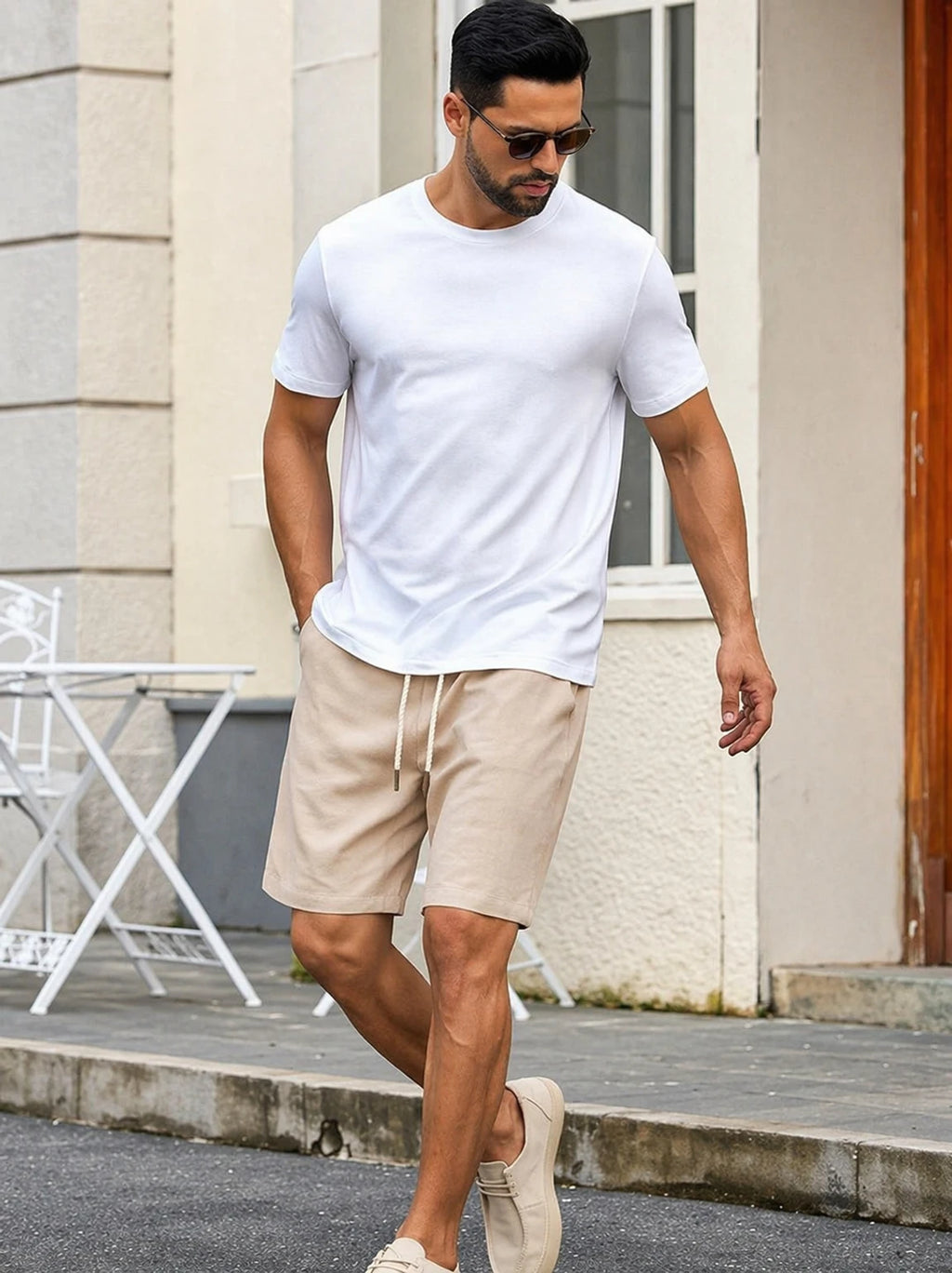Beige Linen Short
