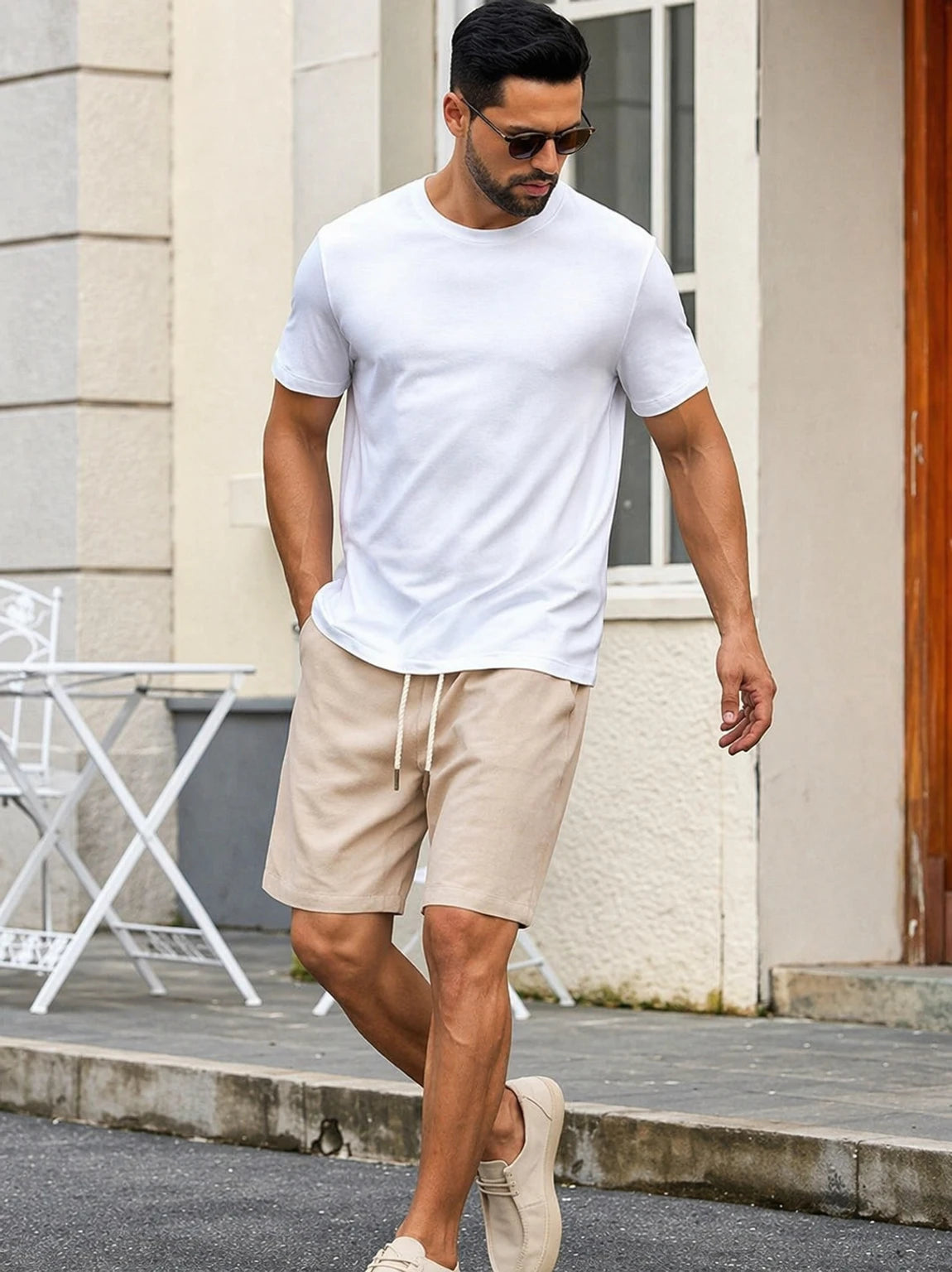 Beige Linen Short