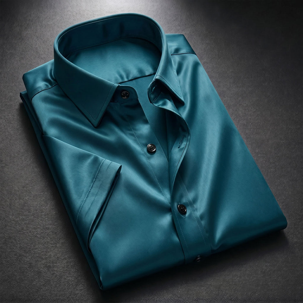 Plain Peacock Green Shirt Half Sleeve Shirt (SKU-518)
