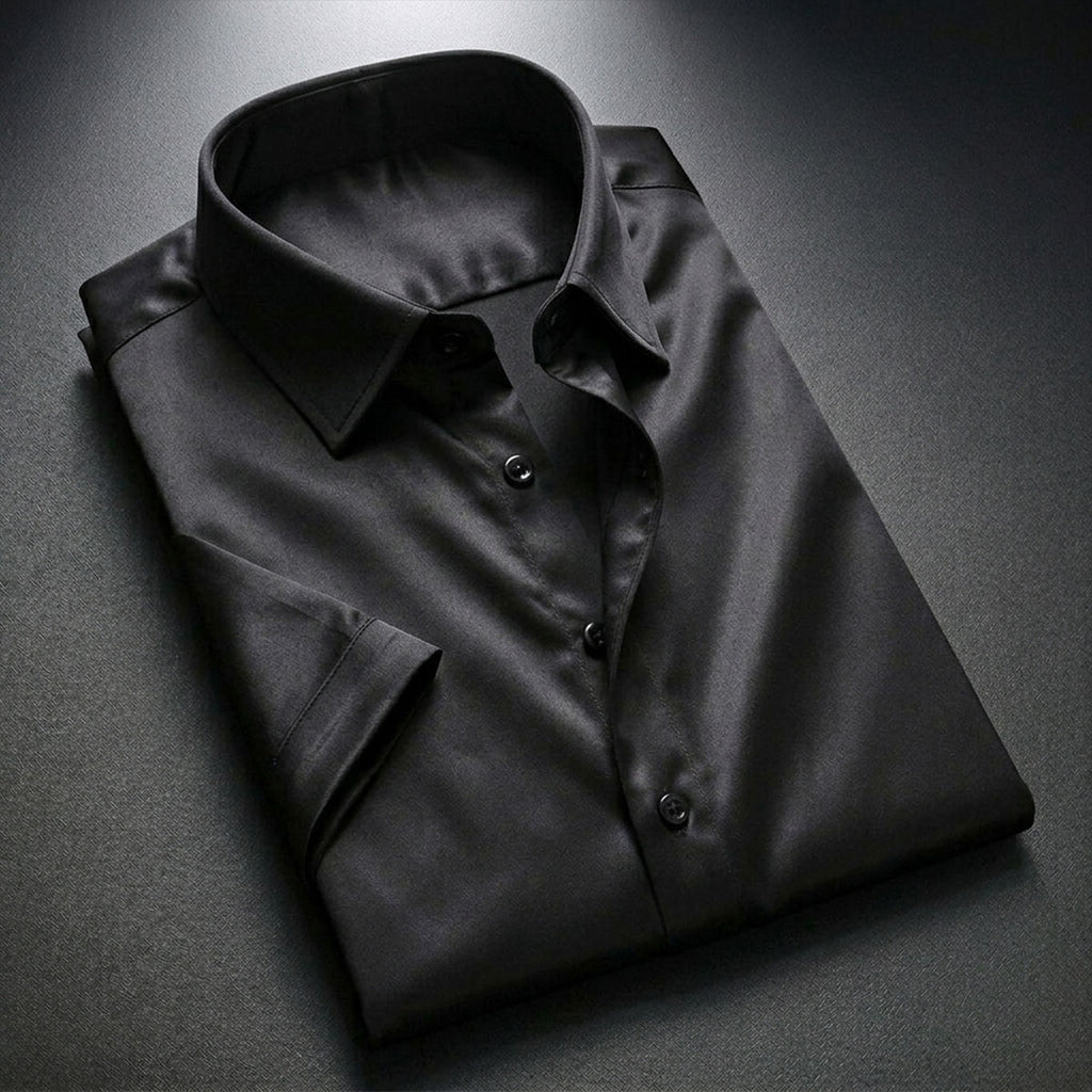 Plain Black Shirt Half Sleeve Shirt (SKU-517)