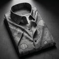 Grey Shirt with Print Half Sleeve Shirt (SKU-514)