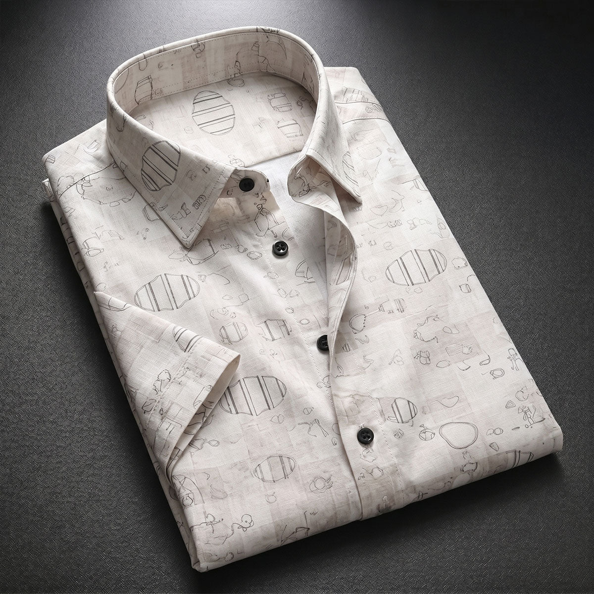 White Shirt with Print Half Sleeve Shirt (SKU-513)