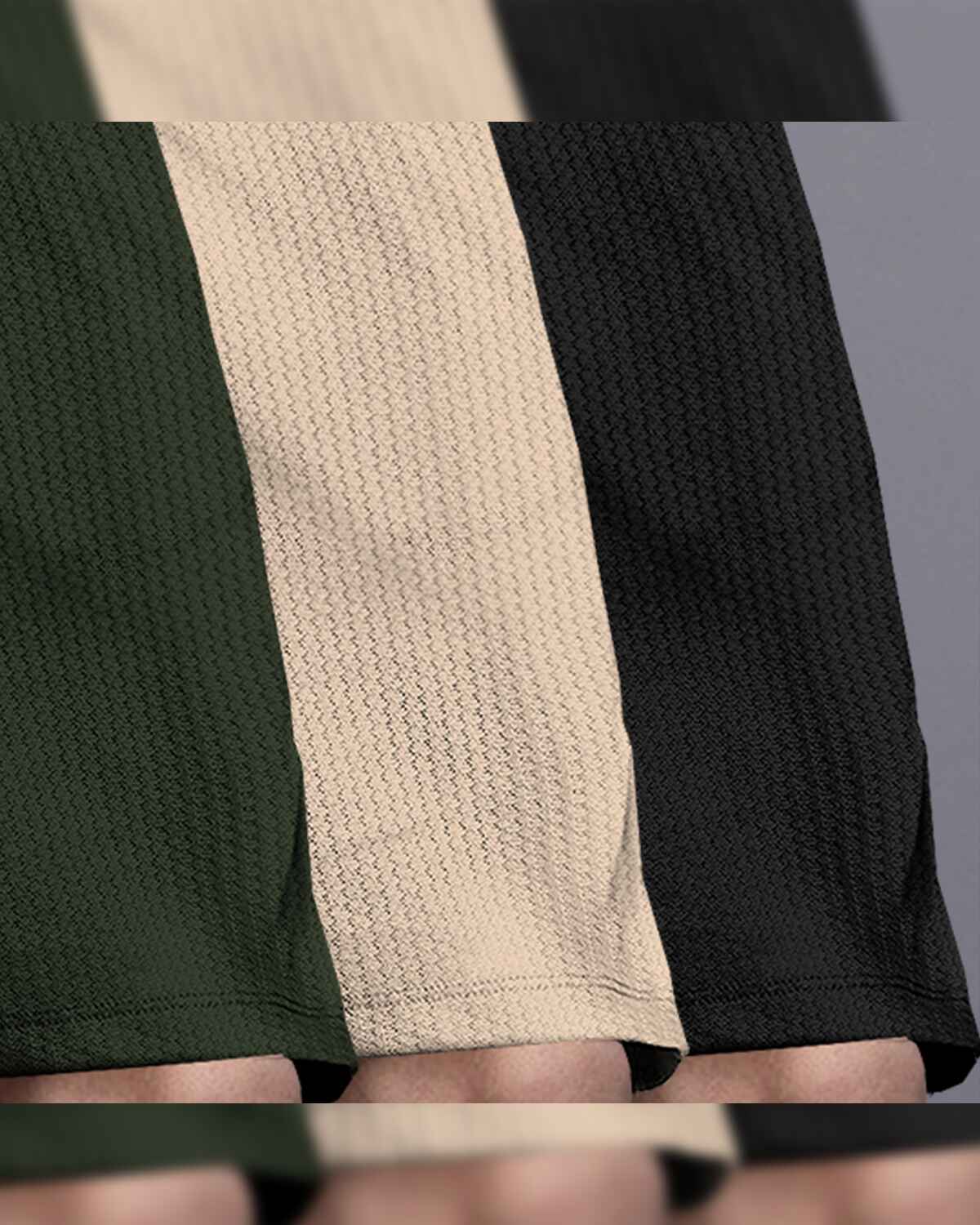 (Pack Of 3) Men Plain Waffle Shorts / Olive-Beige-Black